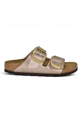 Ciabatta donna BIRKENSTOCK  in Birko-Flor colore rosa antico. BIRKENSTOCK- | ARIZONA BIG BUCKLE GRACEFUL TAUPE BIRKOLAMINATO ROSA